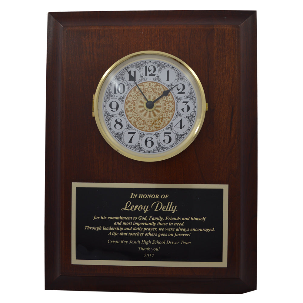 Raised Panel Solid Cherry, 9" x 12" with 5.25" Clock Face