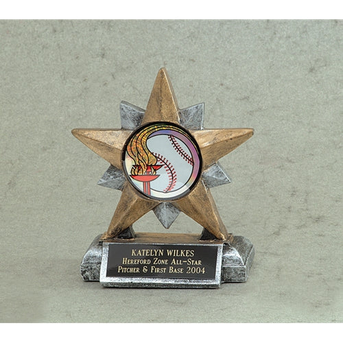 5" Star resin with logo holder