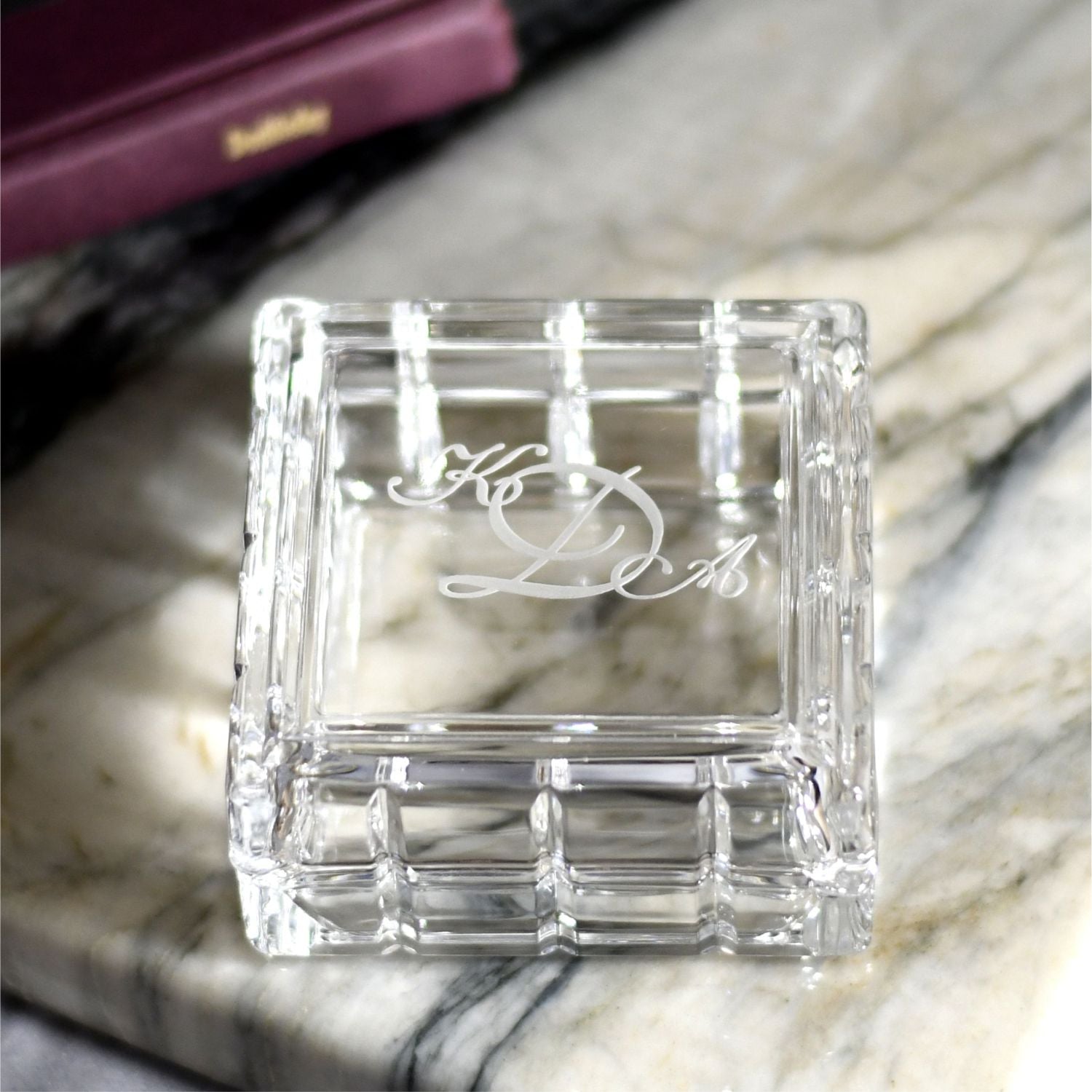 Shops Glass trinket box with apophylite