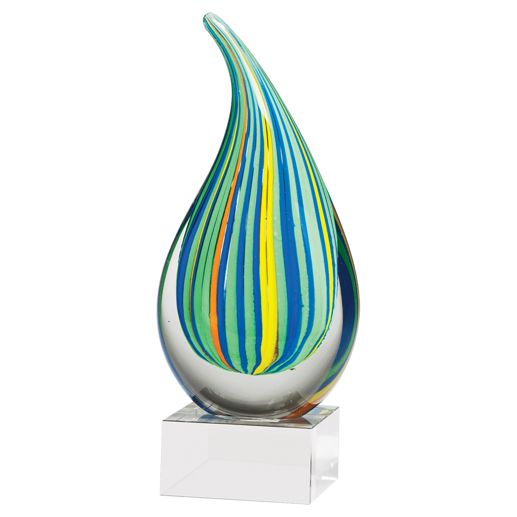 8.25" Multi-Colored Teardrop Art Glass