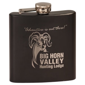 6 oz. Laserable Powder Coated Flask