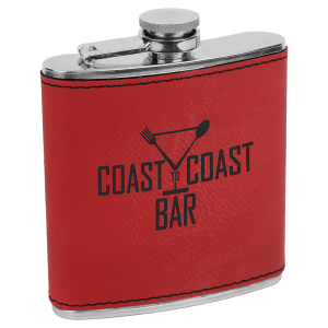 6 oz. Laserable Leatherette Stainless Steel Flask