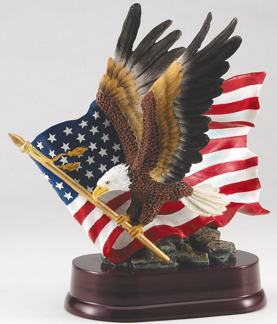 Eagle with Flag, Painted 10½"