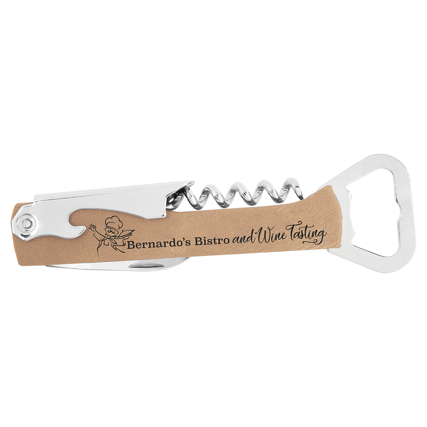 Laserable Leatherette Wine Bottle Opener