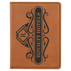 4 1/4" x 5 1/2" Laserable Leatherette Passport Holder