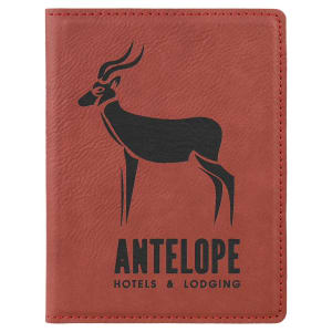 4 1/4" x 5 1/2" Laserable Leatherette Passport Holder