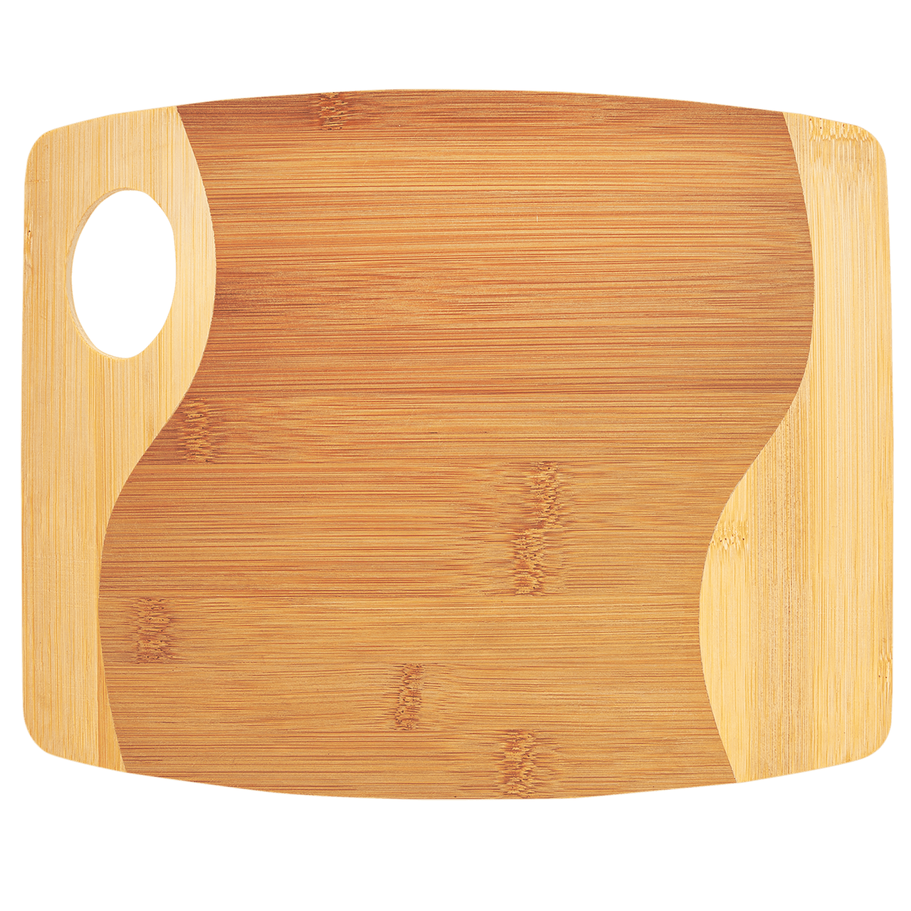 Two-Tone Bamboo Cutting Board with Handle