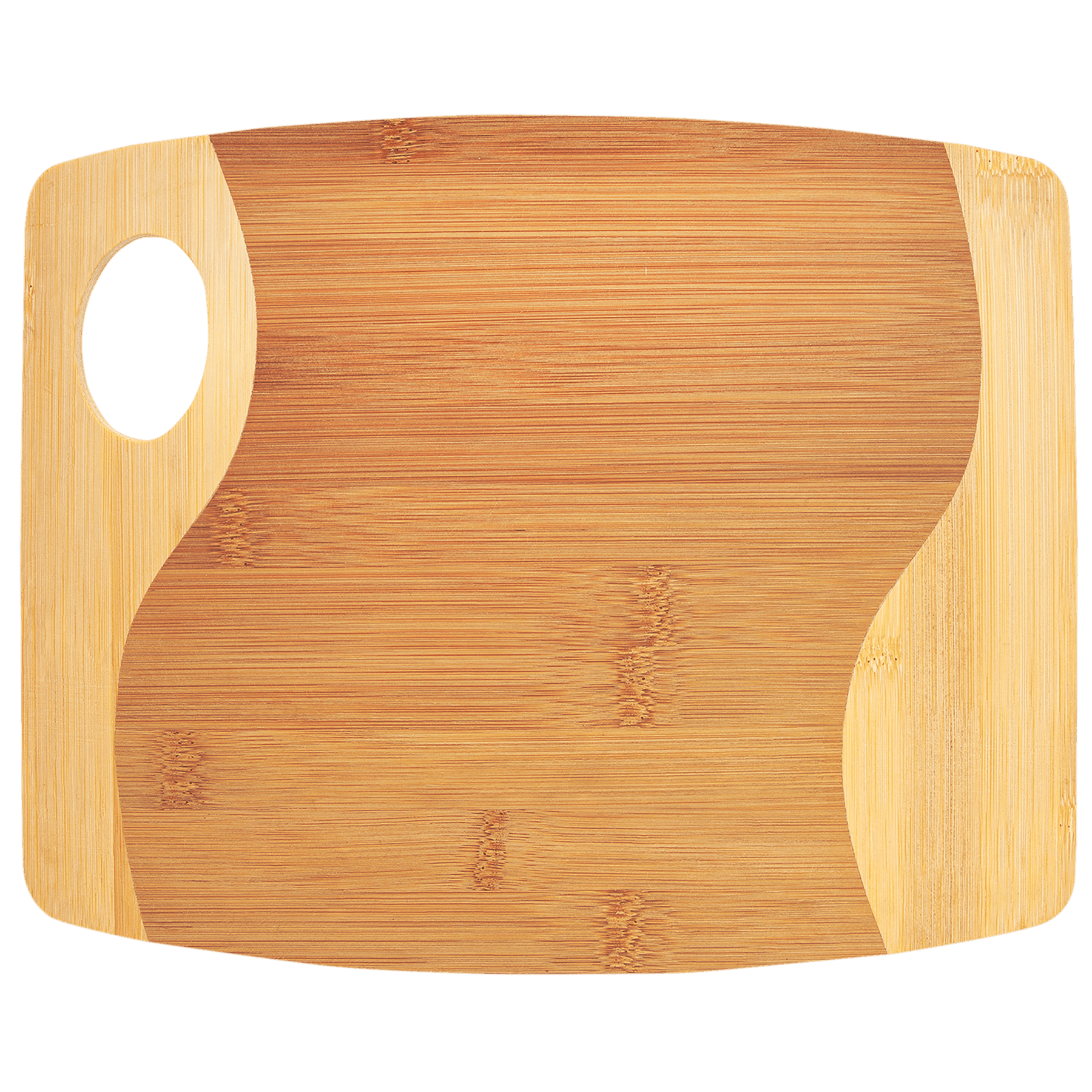 Two-Tone Bamboo Cutting Board with Handle