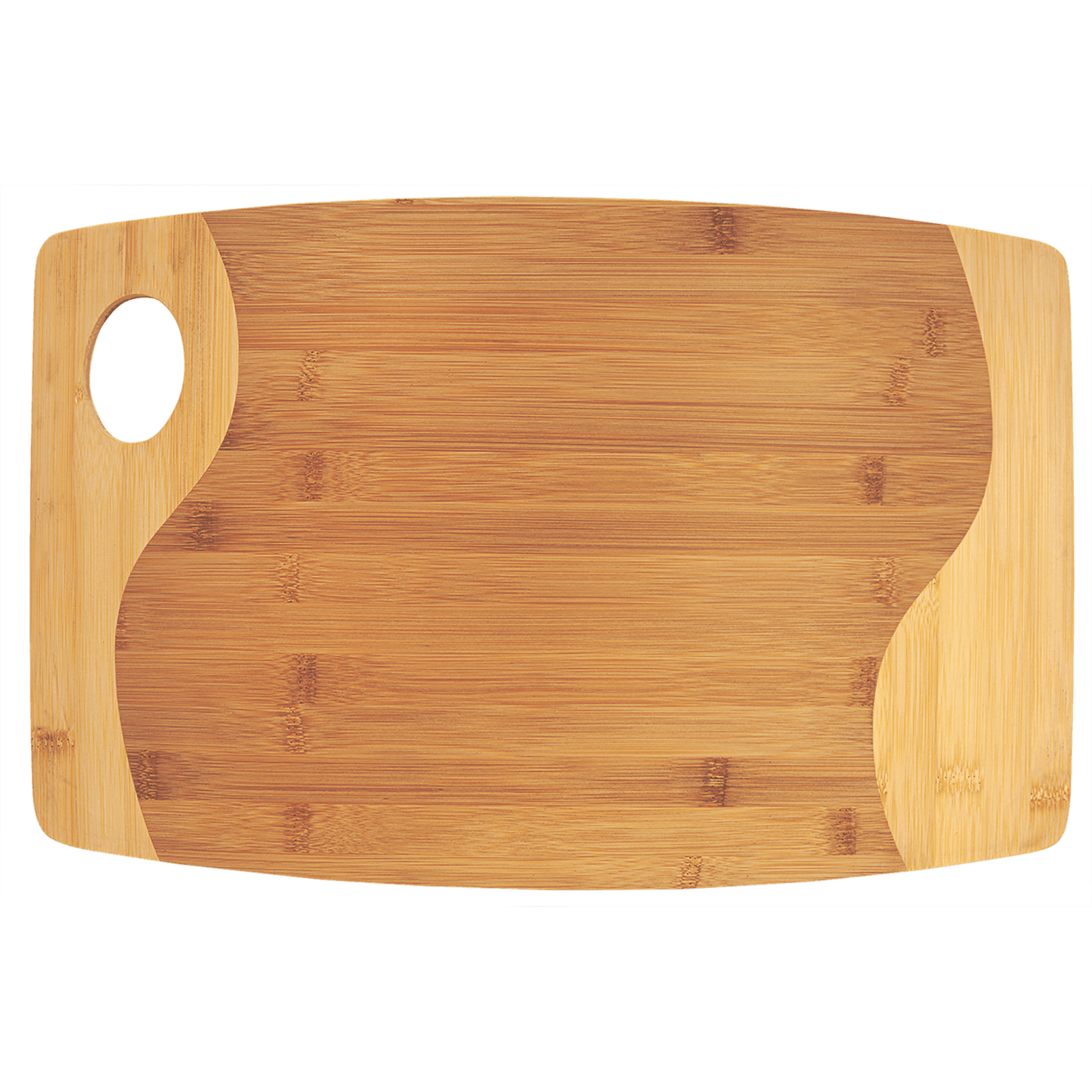 Two-Tone Bamboo Cutting Board with Handle