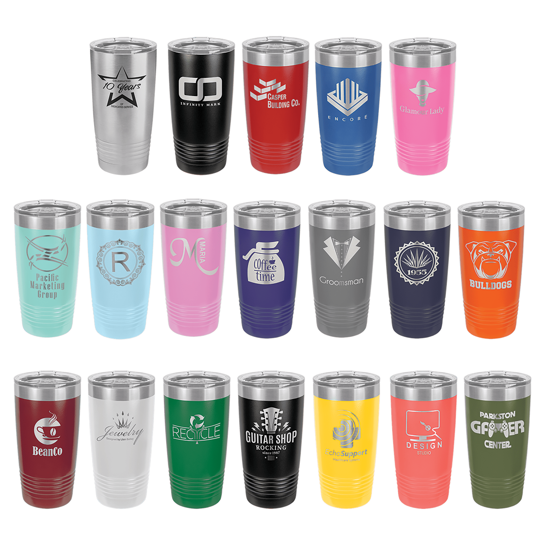 Polar Camel 20 oz. Vacuum Insulated Ringneck Tumbler with Clear Lid