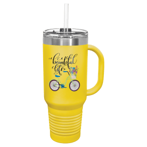 Polar Camel 40 oz. Travel Mug with Handle, Straw Included