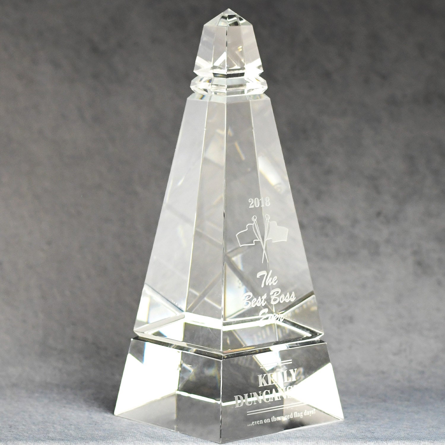 Multi-Faceted Optic Crystal Obelisk