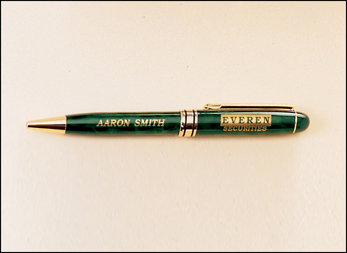 Green Marble Euro Pen