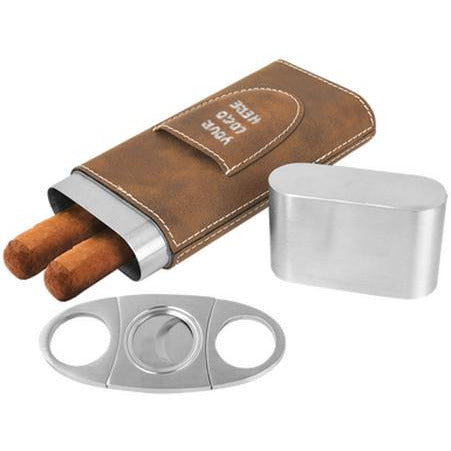 Leatherette Cigar Case with Cutter