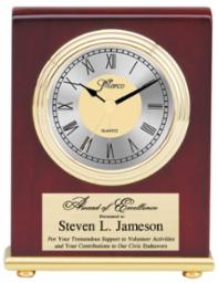 Rosewood Clock 4"x5"