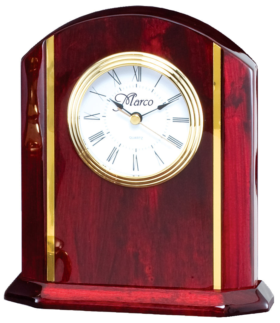 6 1/4" X 8" DESK CLOCK WITH WHITE FACE AND GOLD ACCENTS