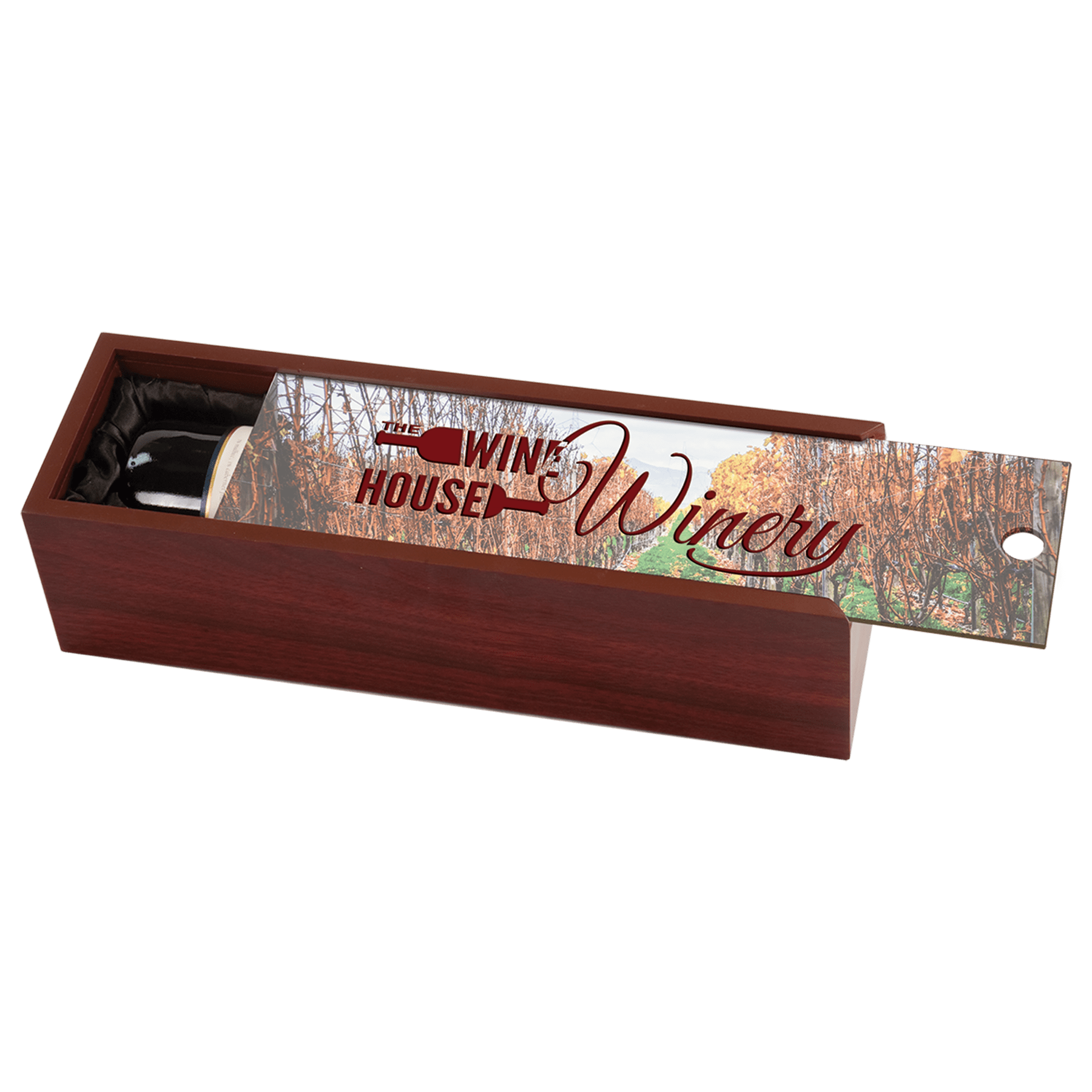 Rosewood Finish Wine Box with Sublimatable Lid