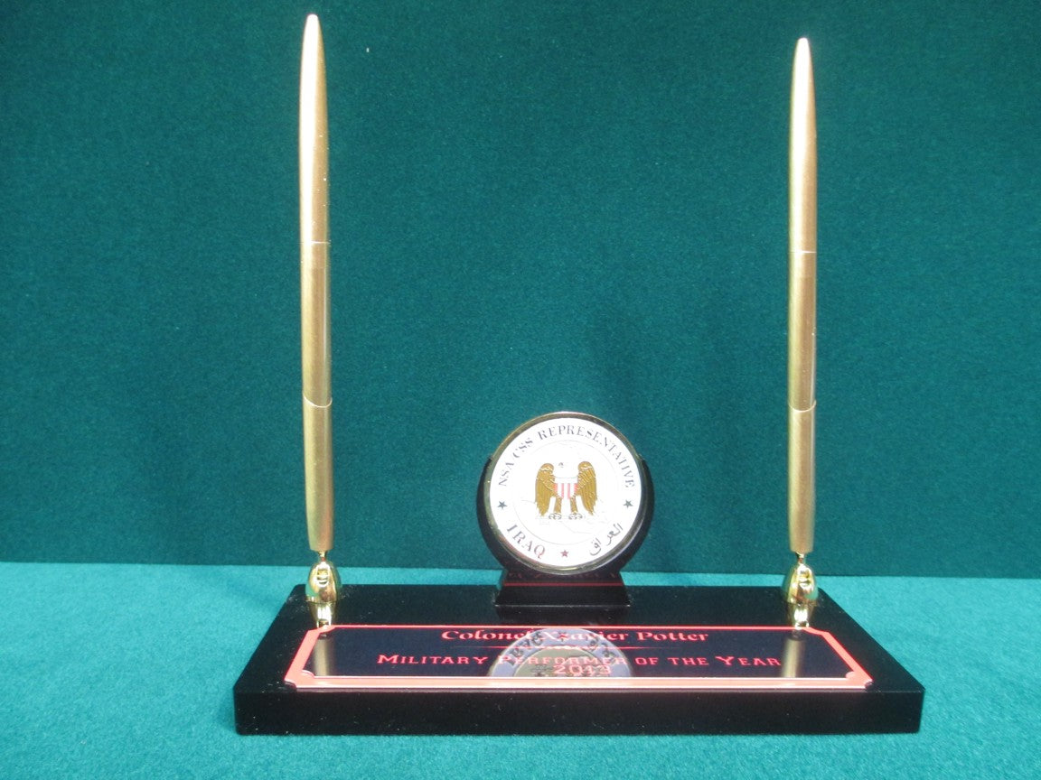 Acrylic coin holder and pen set